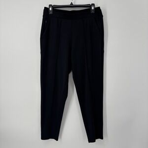 Athleta Womens Small Black Venice Pintuck Pants Jogger Zip Pocket Travel Yoga